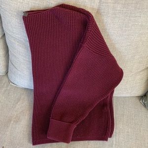 French Connection Waffle Knit Millie Mozart Slash Neck Sweater